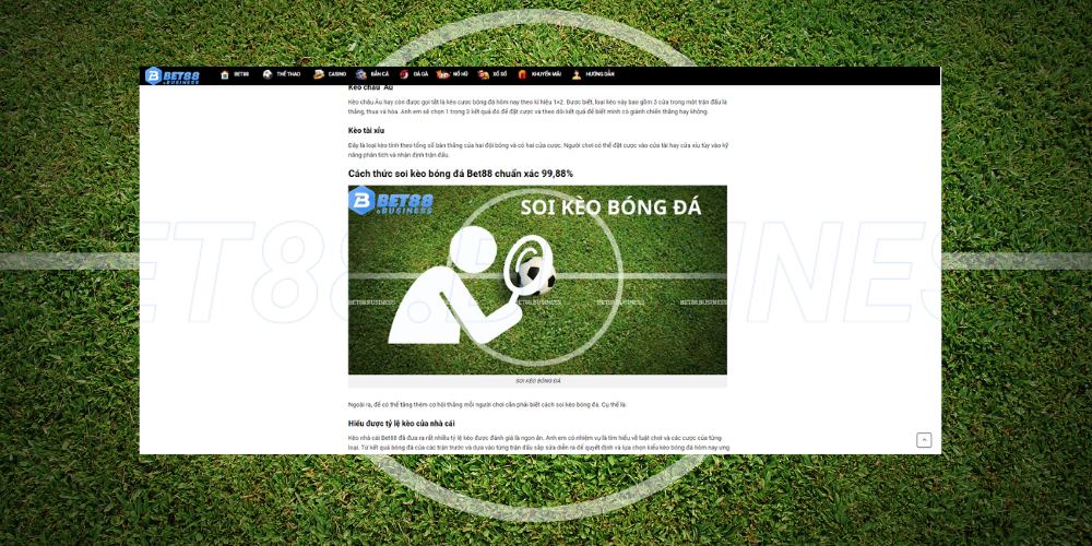 Soi kèo Bet88 - Lý giải tỷ số kèo chi tiết, dễ hiểu 2 Soi Kèo Bet88 - Xây dựng chiến lược hiệu quả